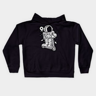 Astronaut Riding Scooter Kids Hoodie